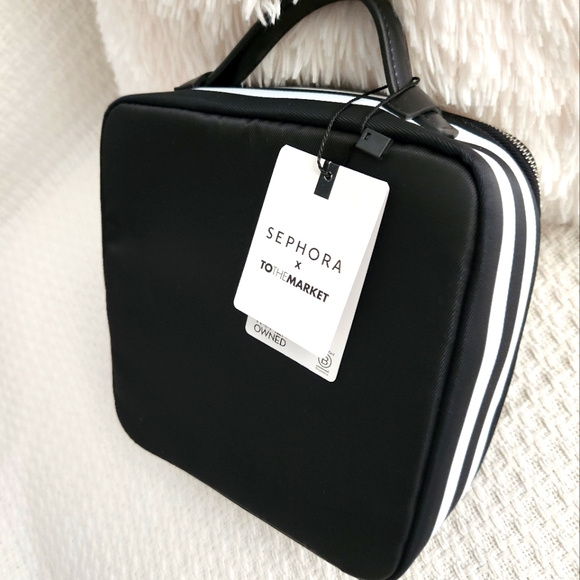 SEPHORA Graphic Black MAKEUP TRAVEL Jewelry CASE Bag NWT - Picture 5 of 7